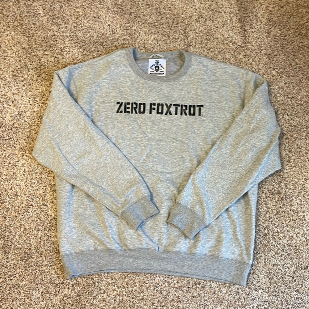 Zero Foxtrot men’s gray sweatshirt. Size XXL.